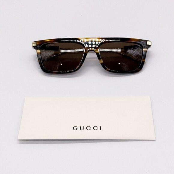 NEW AUTHENTIC GUCCI GG1437S 003 SQUARE MEN SUNGLASSES GUCCI - Picture 13 of 14
